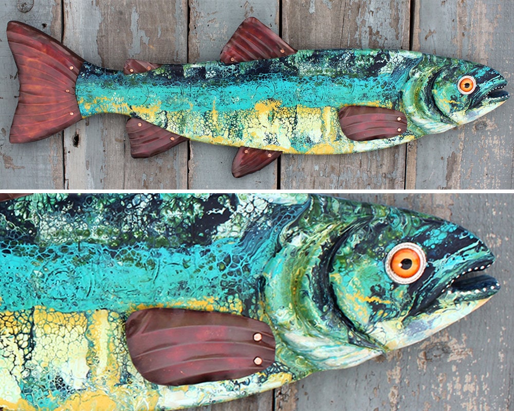 Large Colorful Trout Fish Wall Art 37