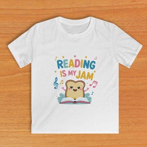 Reading is My Jam, Cute Toddler Tee, Funny Book Shirt, Shirts With Sayings, Gift For Book Lover, Book Reader Shirt, Reading Tshirt