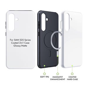 5Pcs Sublimation Tough Phone Case with Magnet for iPhone Samsung Google Pixel | Blank 2 in 1 Phone Case | DIY Customizable Magnetic Case image 3