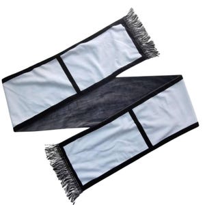 Sublimation Blank Panel Scarf | 6- Panel Polyester Scarf for Adults & Kids with Fringe Trim