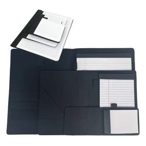 2-Pack Blank Sublimation Portfolio Folder, Custom Business Notepad Organizer, A4 A5 A6 Polyester Refillable Planner with Card & Pen Slots