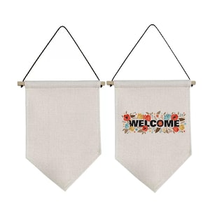 2pcs 5pcs 10pcs Sublimation Blank  Banner | Customizable Linen Wall Banner Outdoor Banner for Decoration | Heat Transfer Blank Pennant Flag