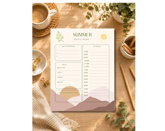 Kids Daily Planner | Kids Summer Schedule | Homeschool printable (Digital Download)