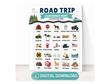 Road Trip Scavenger Hunt for Kids | Fun Car Ride Travel Game (Digital Download)