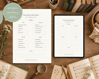 Reading Checklist for Kids | Reading Rhythm Printable | Charlotte Mason Homeschool | Reading Tracker PDF