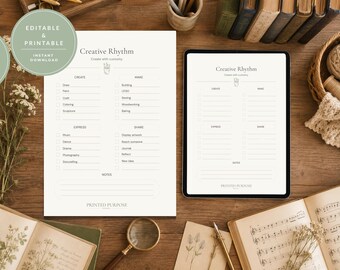 Creative Learning Checklist | Creative Rhythm Printable | Charlotte Mason Homeschool | Kids Art & Creativity Activities | PDF