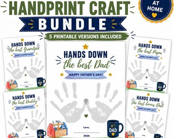 Father's Day Gift From Kids | Printable Bundle |  Handprint Craft