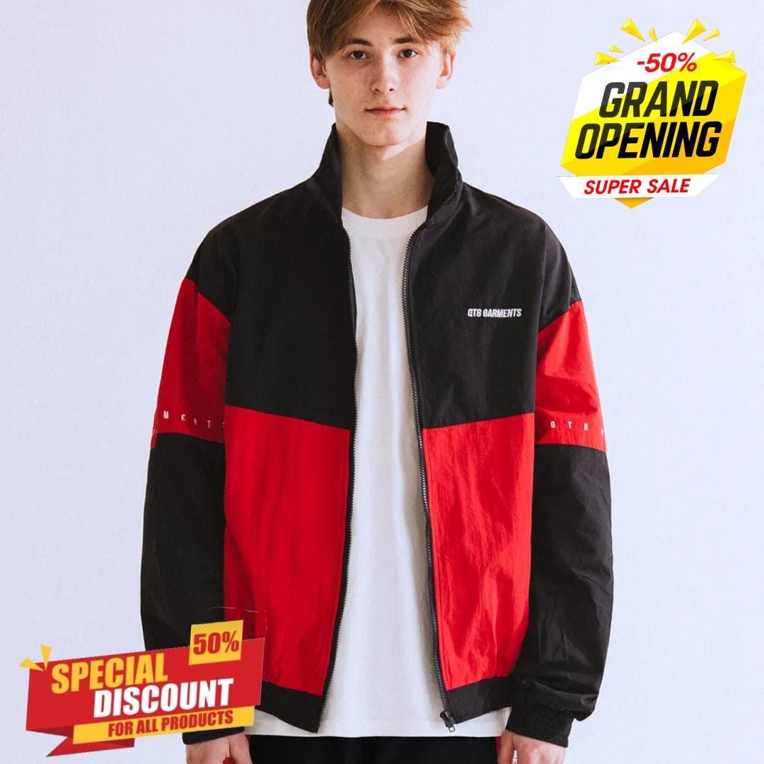 Qt8 Garments Red & Black Track Jacket - Etsy Australia