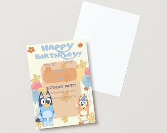 Bluey birthday party invitation