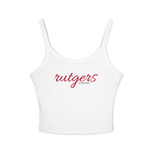 Rutgers Women&#39;s Spaghetti Strap Tank Top, Casual Summer Wear, College Apparel, Gift for Students, Everyday Comfort