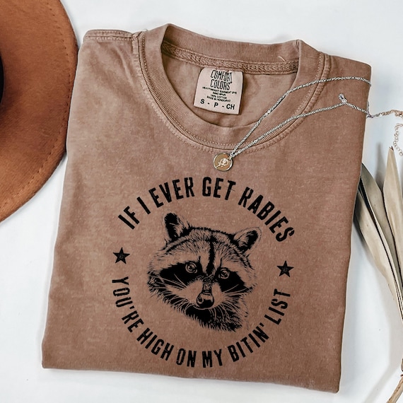 If I Ever Get Rabies You're High On My Bitin' List PNG SVG, Funny Raccoon Shirt, Sassy Raccoon Svg, Raccoon Meme Shirt, Adult Humor Shirt
