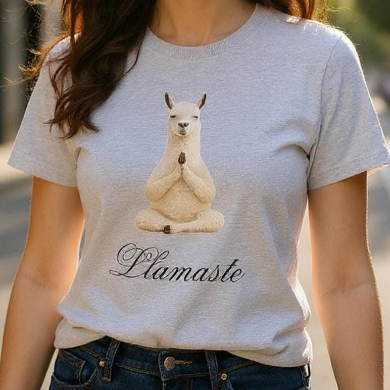 Llamaste Yoga T-Shirt | Funny Llama Graphic Tee | Cotton Shirt | Animal Lover Gift