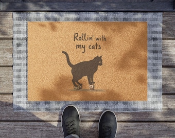 Cat Lover's Welcome Doormat, Funny Pet Entrance Mat, Home Decor for Cat Owners, Housewarming Gift, Cat Themed Welcome Mat