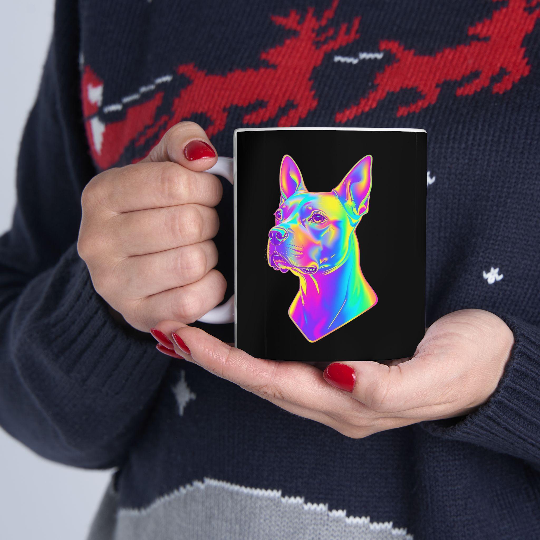 Colorful Dog Holographic Ceramic Mug - Unique Animal Lover Gift, Vibrant Pet Lover Coffee Cup, Psychedelic Puppy Tea Mug, Rainbow Dog