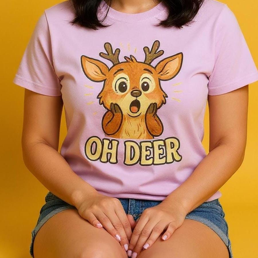 Oh Deer Funny Deer Shirt | Cute Animal Graphic Tee | Shocked Deer T-Shirt | Gift for Best Friend Women