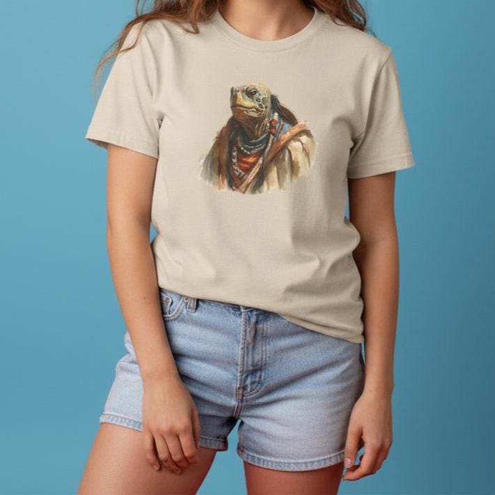 Native Style Turtle Unisex T-Shirt, Tribal Animal Tee, Southwest Graphic Shirt, Wildlife Lover Gift, Boho Chic Top
