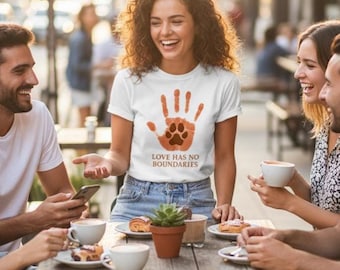 Love Has No Boundaries Unisex Heavy Cotton Tee, Animal Lover Shirt, Pet Advocate Gift, Casual Wear, Eco-Friendly Tee