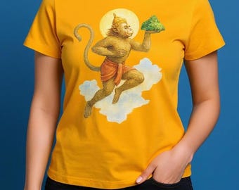 Hanuman T-Shirt | Spiritual Gift Shirt | Yoga Meditation Top | Hindu Monkey God Tee