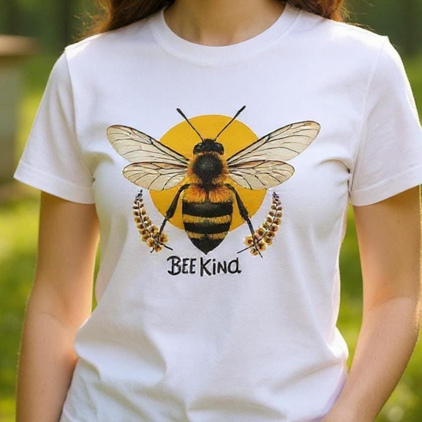 Bee Kind Graphic T-Shirt | Heavyweight Cotton Tee | Unisex Shirt | Positive Quote Bee Gift