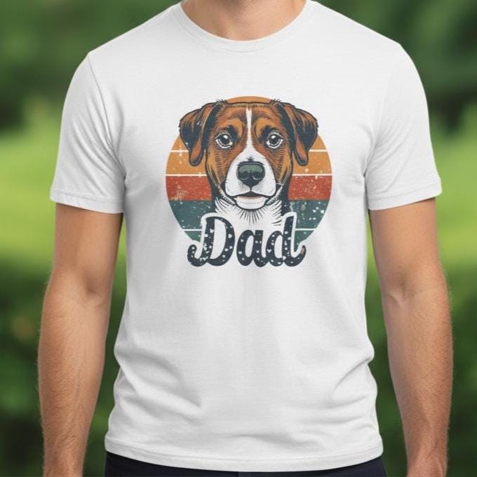 Dad Dog Lover Unisex Cotton Tee, Vintage Pet Shirt, Gifts for Dog Dads, Father's Day Tee, Animal Lover Apparel, Gift for Him