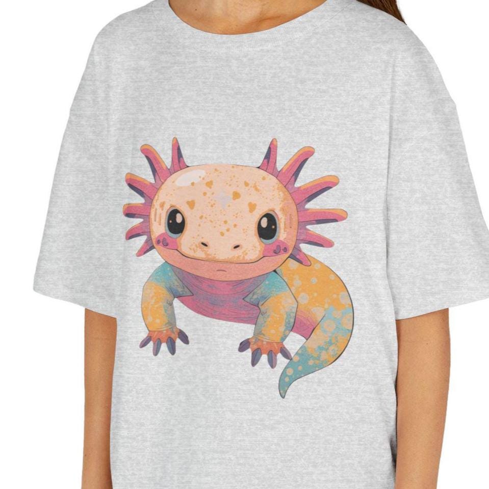Cute Axolotl Kids Tee | Adorable Axolotl Shirt, Kids Gift, Animal Lover Apparel, Fun Science Tee, Birthday Present, Summer Wear