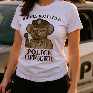 Highly Koalafied Police Officer Shirt | Funny Cop Gift Tee | Cute Koala T-Shirt | Law Enforcement Appreciation