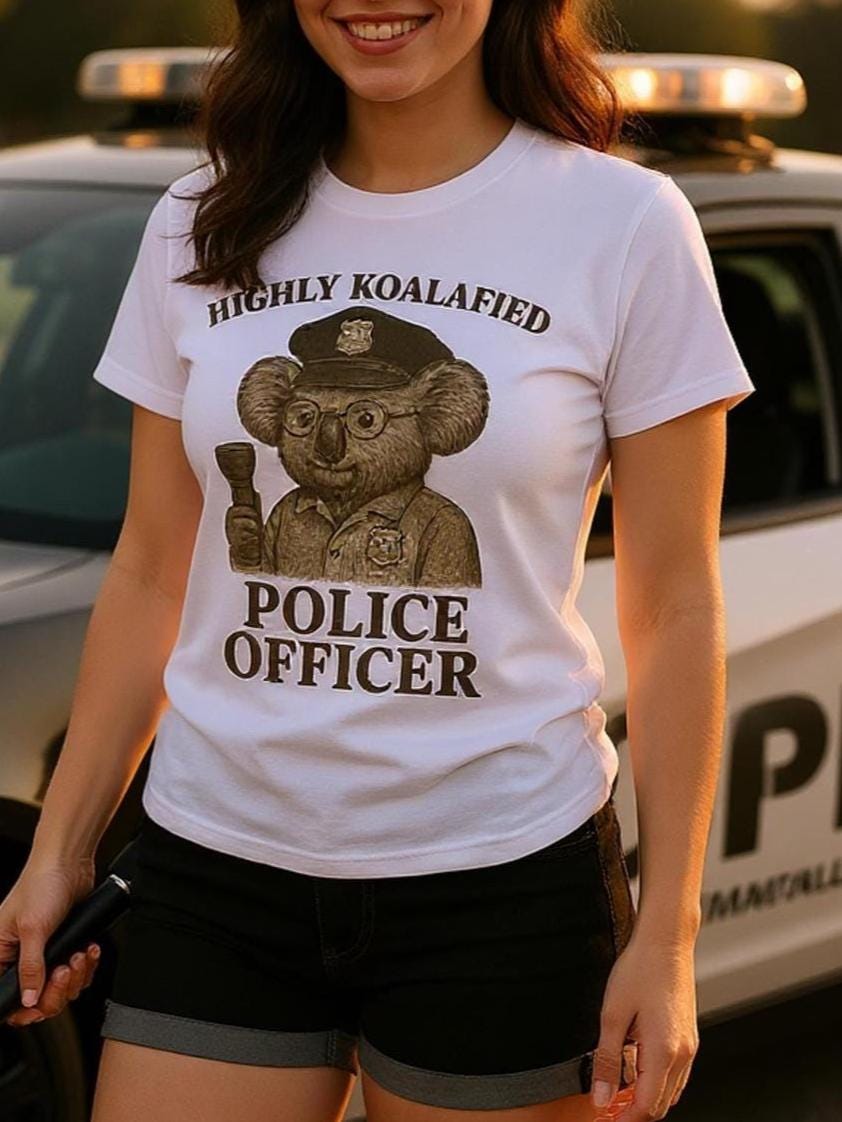 Highly Koalafied Police Officer Shirt | Funny Cop Gift Tee | Cute Koala T-Shirt | Law Enforcement Appreciation