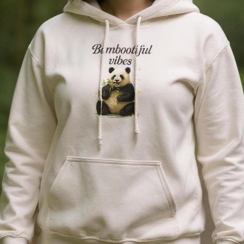Moletom com capuz unissex clássico – Design Panda – "Bambootiful Vibes" – Moletom de mistura macia