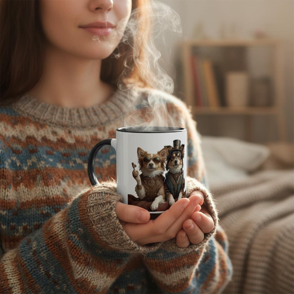 Retro Dogs Mug - Vintage Style Sunglasses - Cute Dog Lovers Gift - Ceramic 11oz Coffee Cup