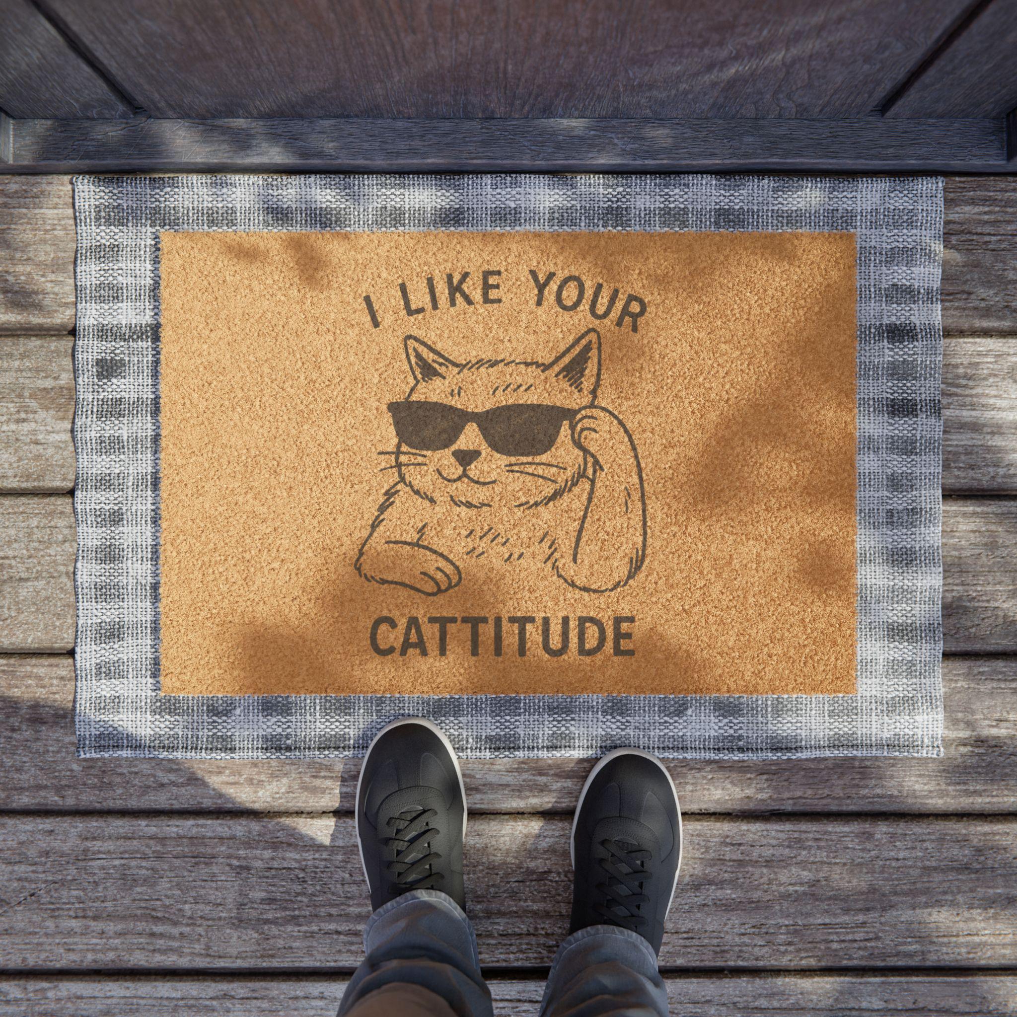 Doormat, Cat Doormat, Funny Doormat, Welcome Mat, Entry Rug, Cattitude, Cat Lover Gift
