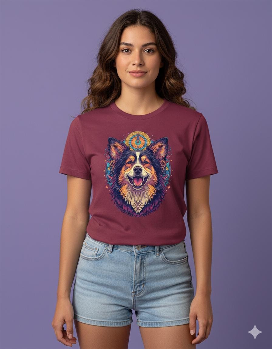 Colorful Dog Art Unisex Heavy Cotton Tee - Perfect for Dog Lovers, Gift for Pet Owners, Casual Wear, Unique Animal T-Shirt, Birthday Gift