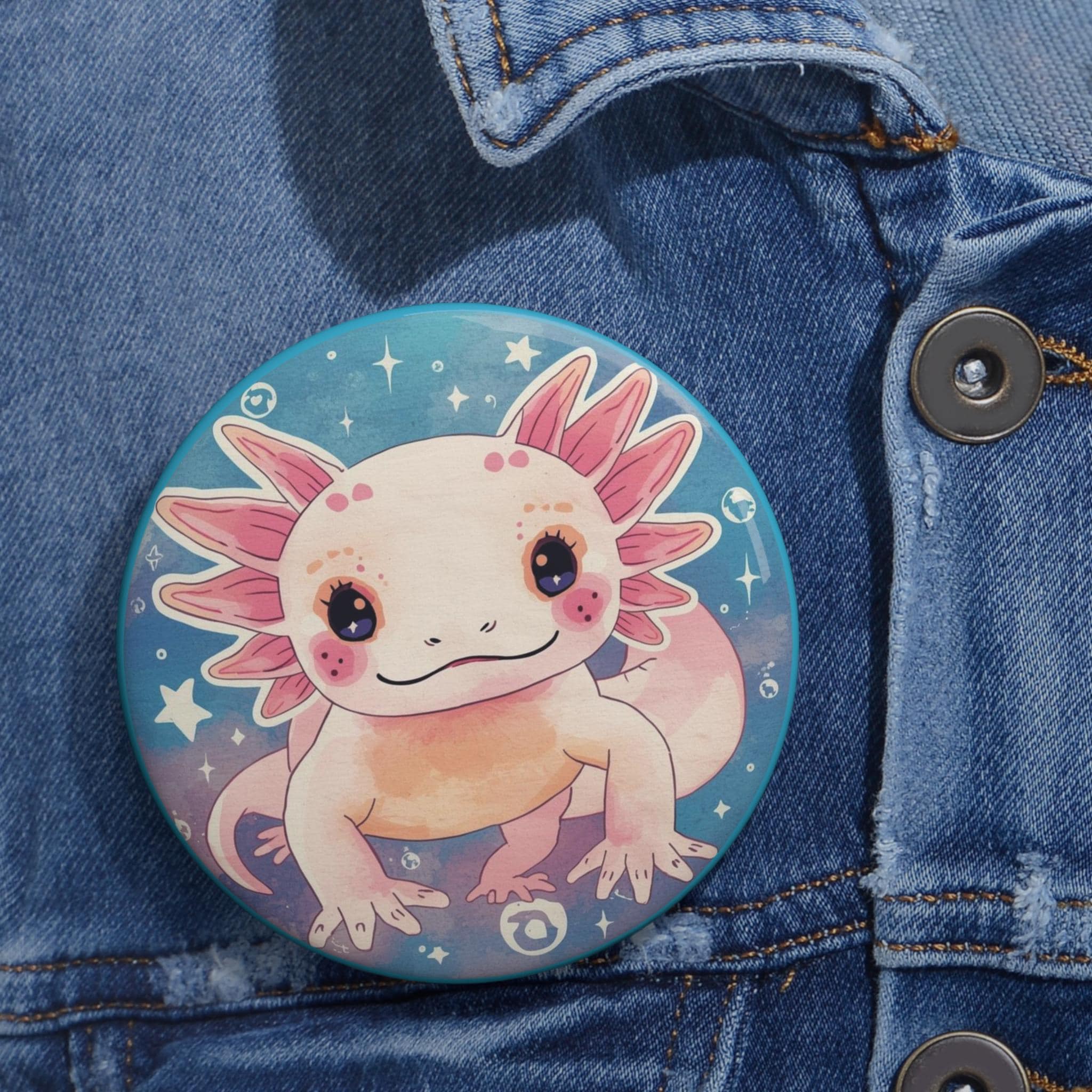 Custom Axolotl Pin Buttons, Cute Button Badges for Jackets, Gifts for Animal Lovers, Fun Party Favors, Creative Collectibles