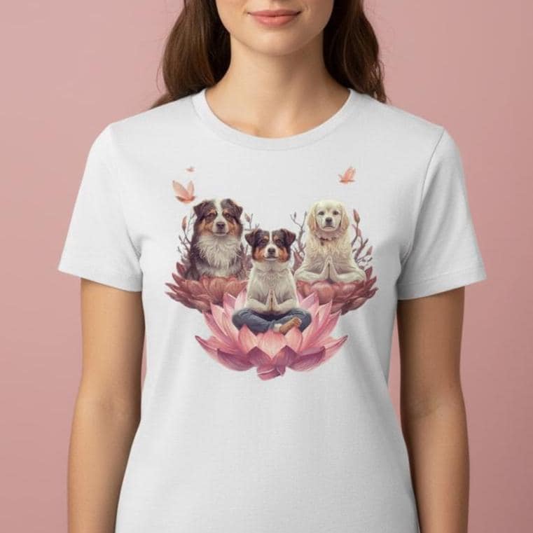 Dog Lover's Serenity Tee, Cute Pet Shirt, Unisex Cotton T-Shirt, Gift for Dog Parents, Animal Meditation Design