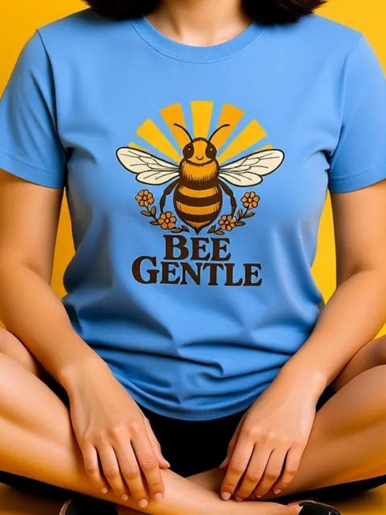 Bee Gentle Shirt | Cute Bee Graphic Tee | Kindness Quote T-Shirt | Nature Lover Gift