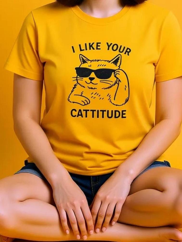 Like Your Cattitude Shirt | Funny Cat Graphic Tee | Cool Cat Lover T-Shirt | Pet Humor Gift Top