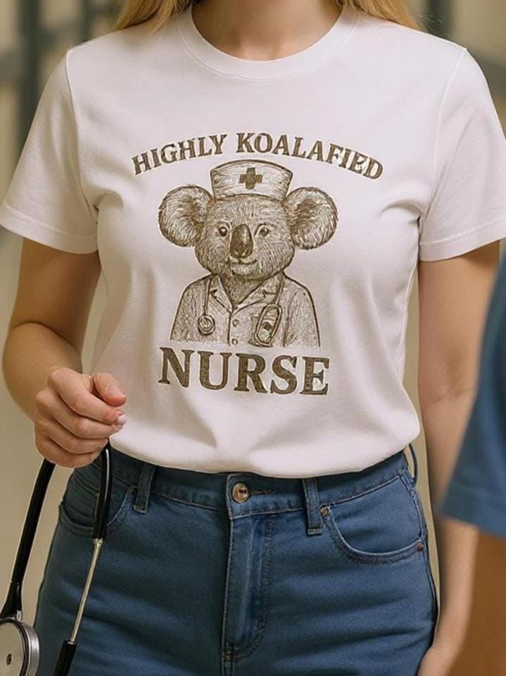 Highly Koalafied Nurse T-Shirt | Funny Koala Nurse Tee | Cute Animal Medical Shirt | Gift for Nurses