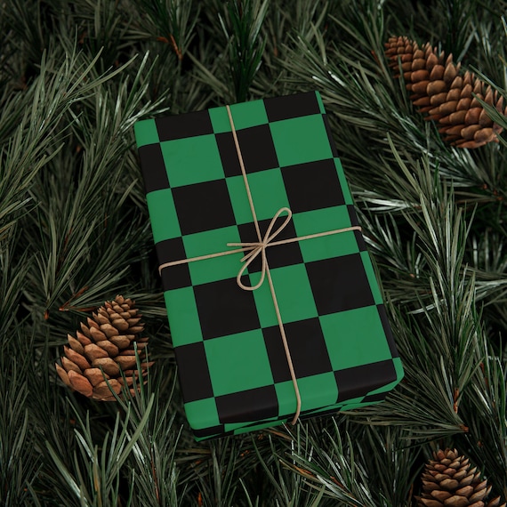 Anime Wrapping Paper Set Pink Green & Yellow Christmas Demon Slayer Gift Wrap Sheets Pattern Matte Holiday Paper Nezuko Tanjiro Zenistu