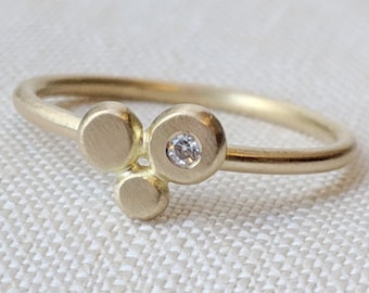 Recycled diamond and gold ring