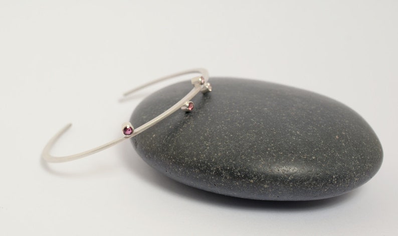 Pink Tourmaline Slim Cuff Bracelet image 1