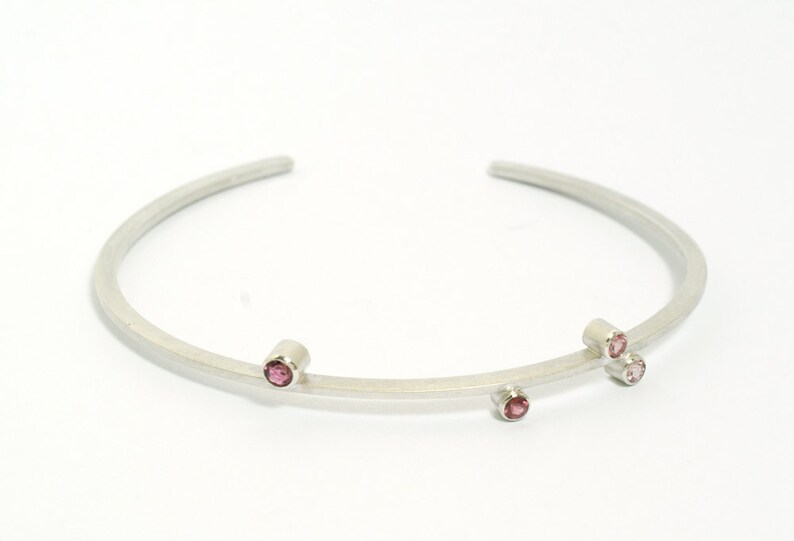 Pink Tourmaline Slim Cuff Bracelet image 2