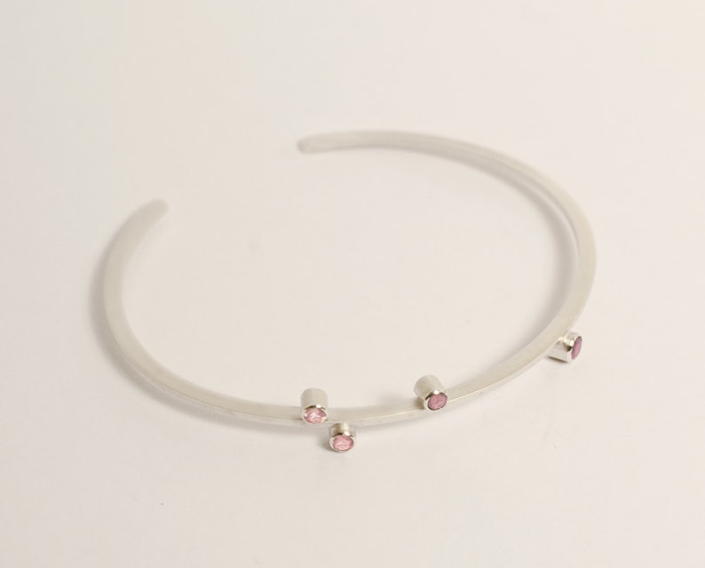 Pink Tourmaline Slim Cuff Bracelet image 4