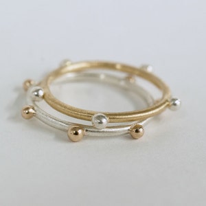 14k Gold and Sterling Silver Stacking Rings - Etsy