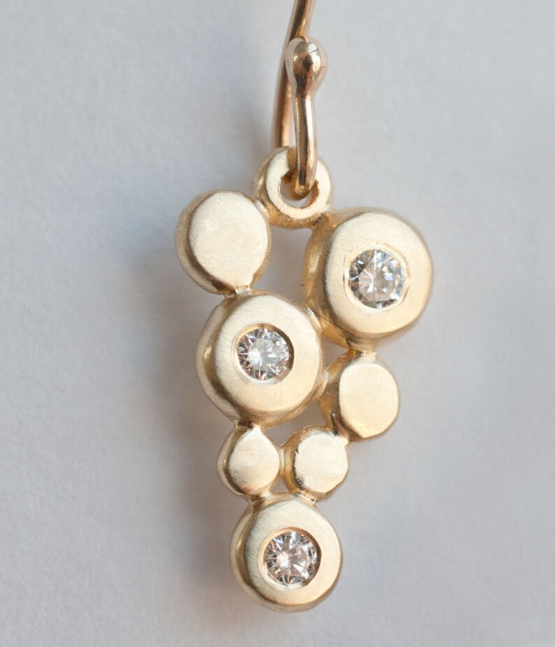 14K Gold Earrings With Recycled Diamonds Etsy