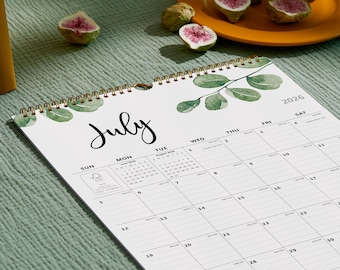 Wall Calendar 2026-2027 from July 2026 to December 2027, Perfect for Home Schooling Plan, Daily Blocks with Julian Dates,15 x 12 Inches
