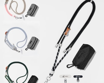 Cell Phone Lanyard, Cabbrix Adjustable Crossbody with 2 Patches, Detachable Wrist Strap and Pouch