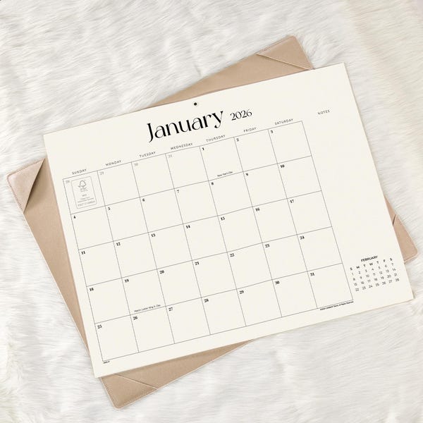 Simplified Desk Calendar 2026-2027 with Desktop Mat, Cabbrix 21"x16.5" Large Desk Pad Calendar Jan 2026–June 2027 for Home Office School