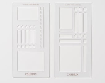 Planner Stencil Set – 2PCS Flexible PVC Templates (0.75mm Thick), Cabbrix Journal & Calendar Drawing Stencils for DIY Planning