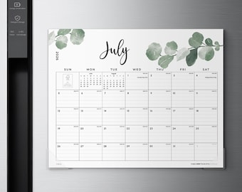 Monthly Greenery Design 2026-2027 Magnetic Calendar for Refrigerator, Cabbrix July 2026 to Dec 2027, 15 x 12 inch