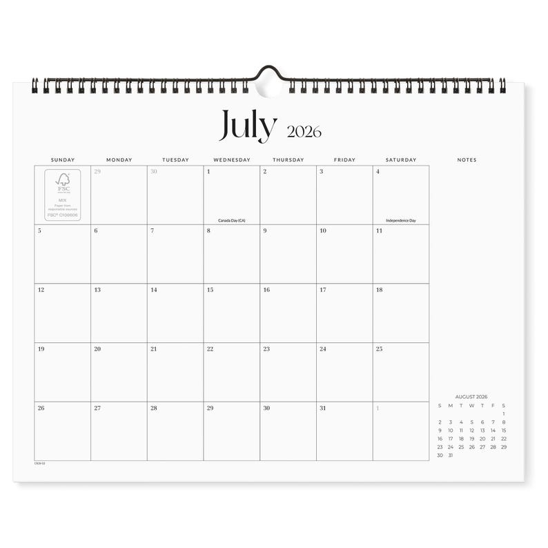 Reference Callender Simplified Wall Calendar 2026-2027, Cabbrix 18-month Hanging Calendar ...
