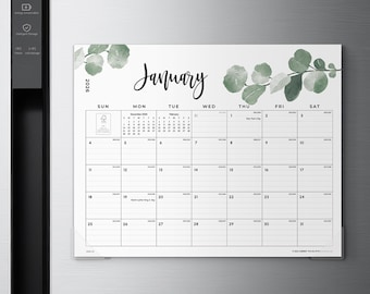 Monthly Greenery Design 2026-2027 Magnetic Calendar for Refrigerator, Cabbrix July 2026 to Dec 2027, 15 x 12 inch